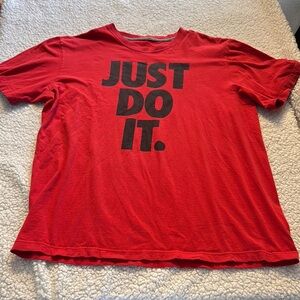 Nike Red and Black Short Sleeve Tee Just Do It